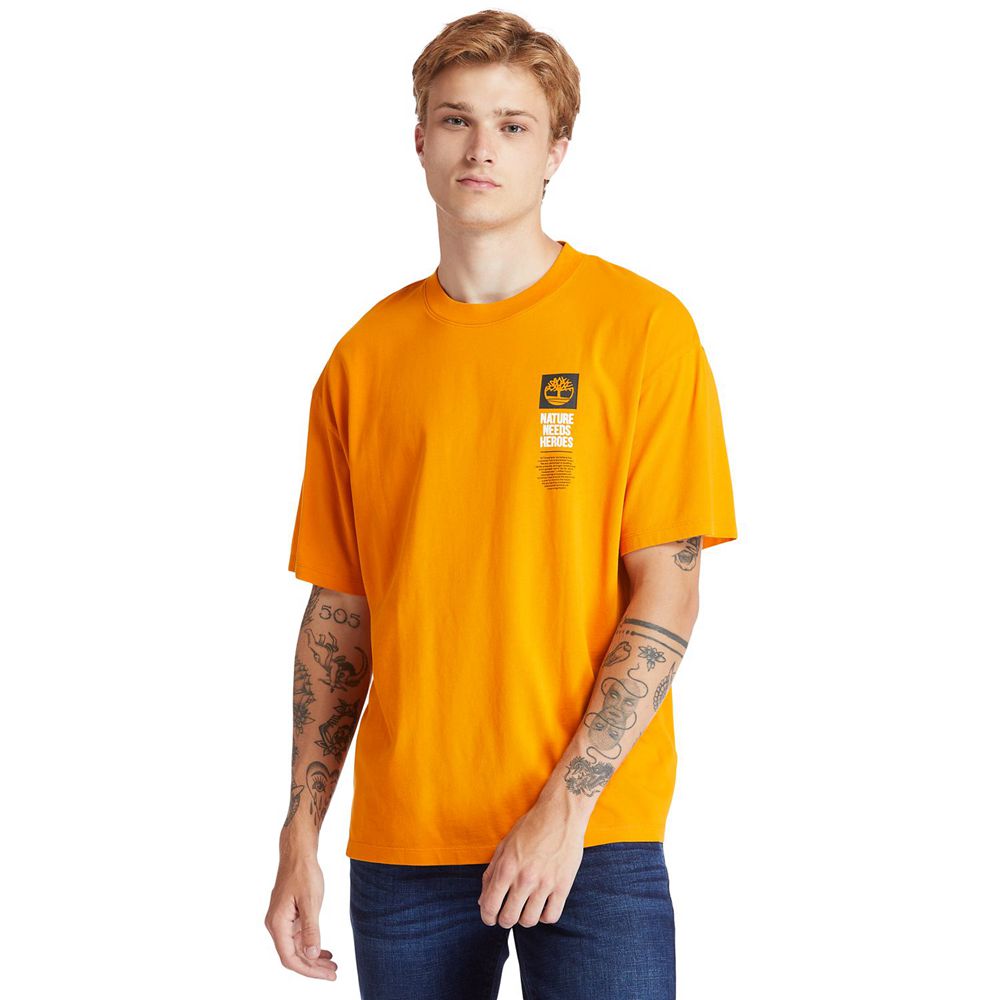 Camisetas Masculino - Timberland Heritage Short-Sleeve Tree Pack - XMPNZ7480 - Laranja